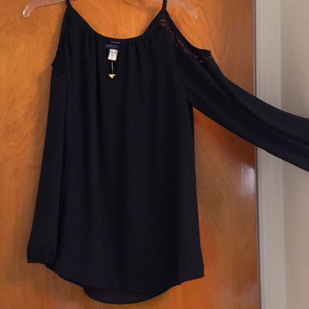 Navy blue peep shoulder